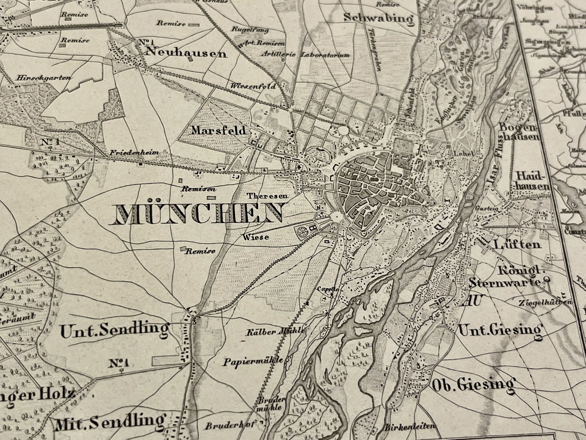 Achat carte ancienne Munich