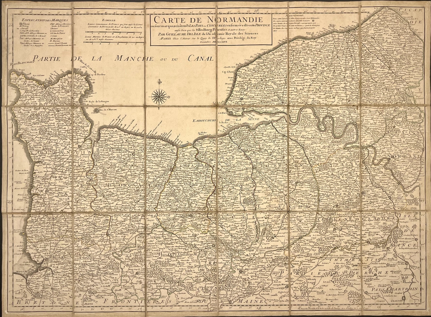 Achat carte ancienne Normandie