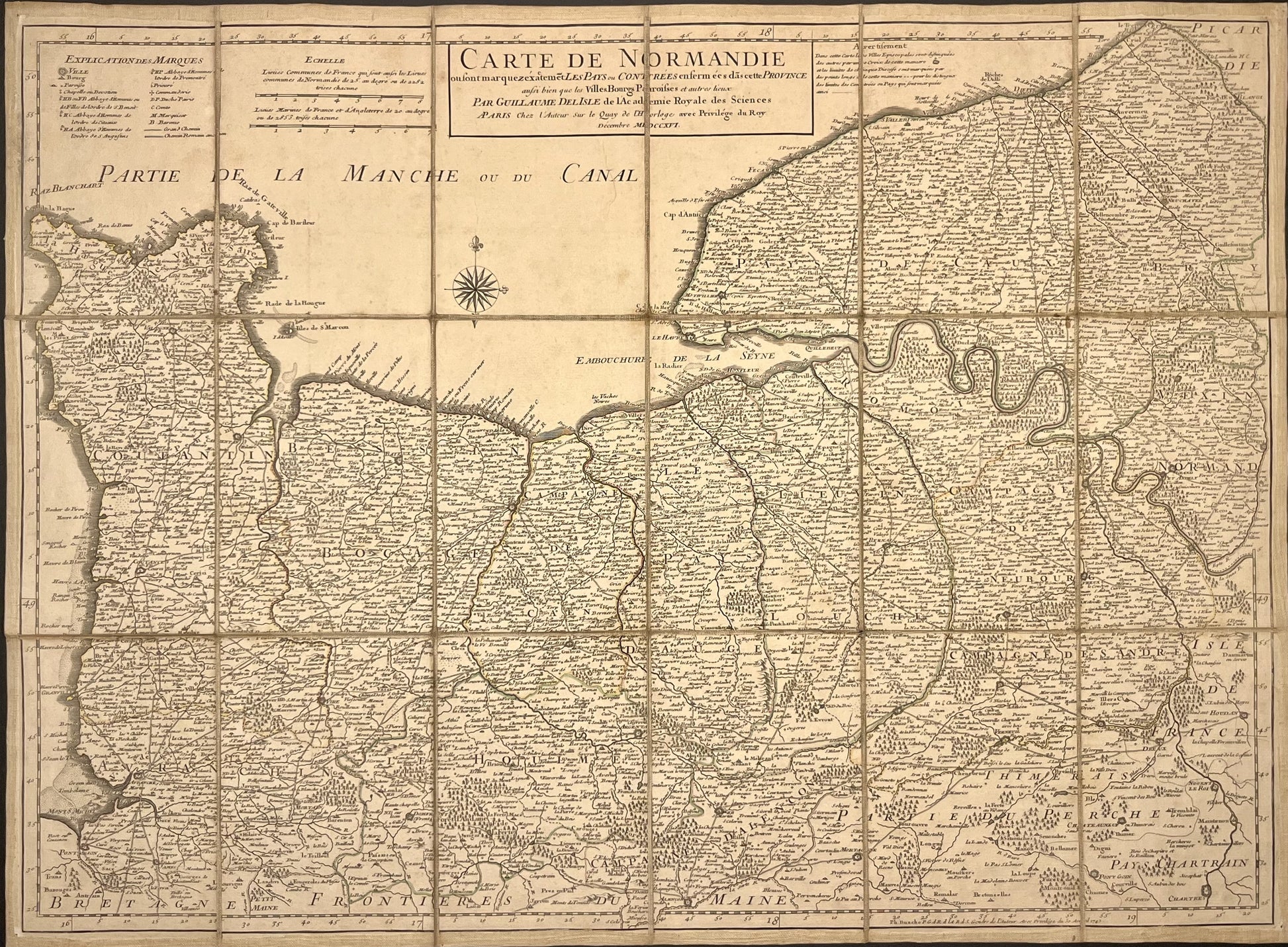 Achat carte ancienne Normandie