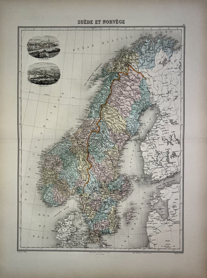 Carte issue d'atlas ANDRIVEAU-GOUJON 1851 russie d'europe Carte issue d'atlas ANDRIVEAU-GOUJON 1851 russie d'europe