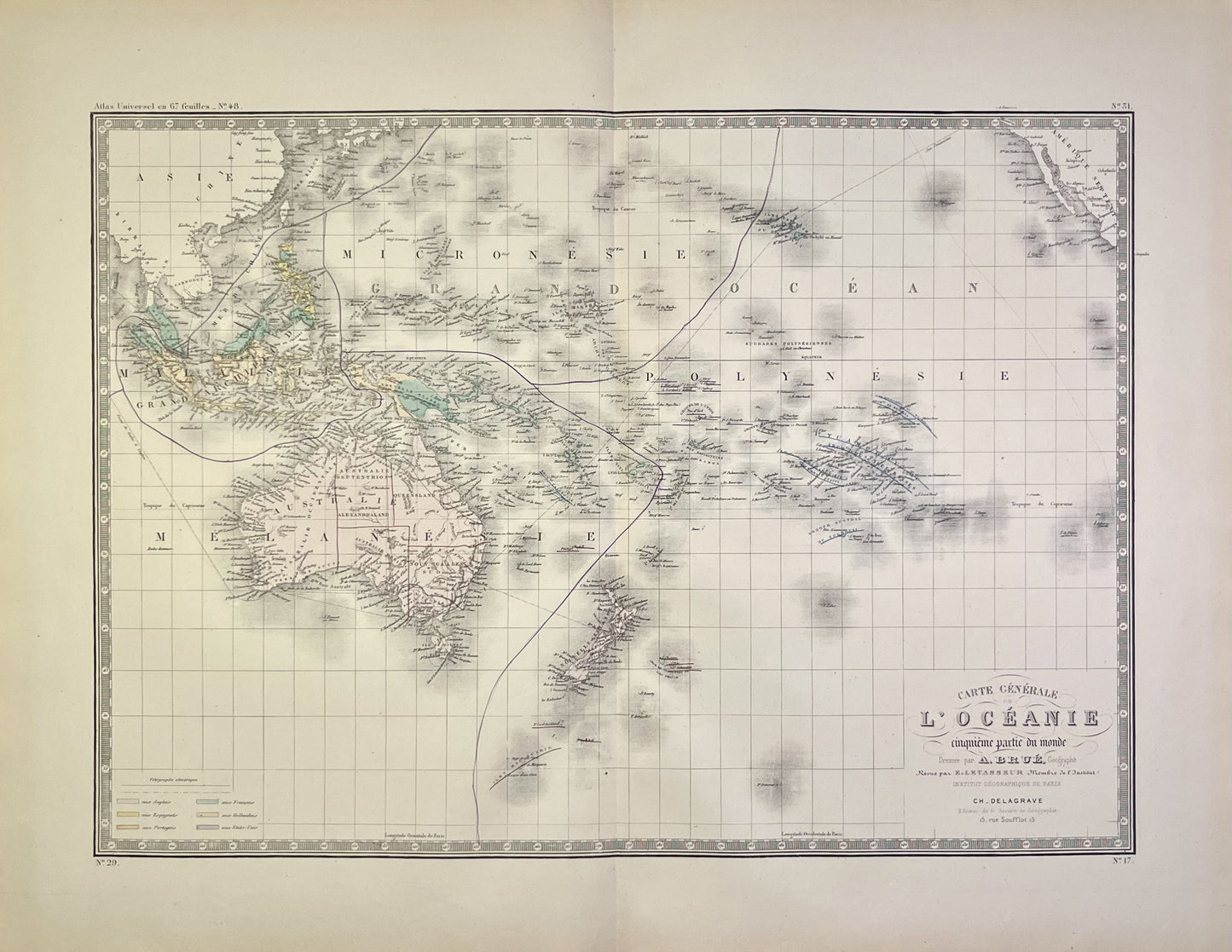 Achat carte ancienne Oceanie authentique