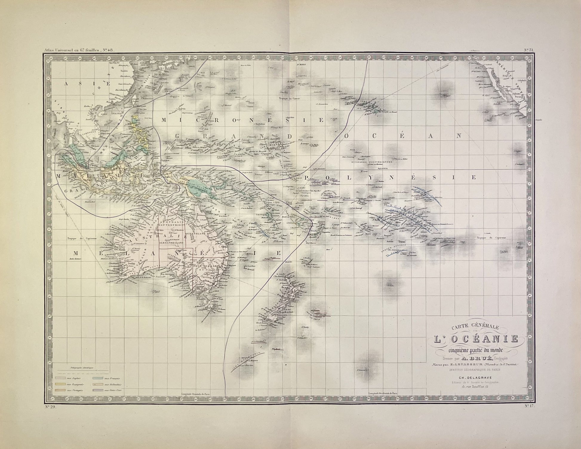 Achat carte ancienne Oceanie authentique
