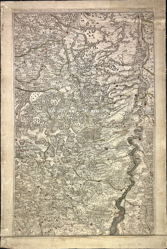 Achat carte ancienne Palatinat Rhin