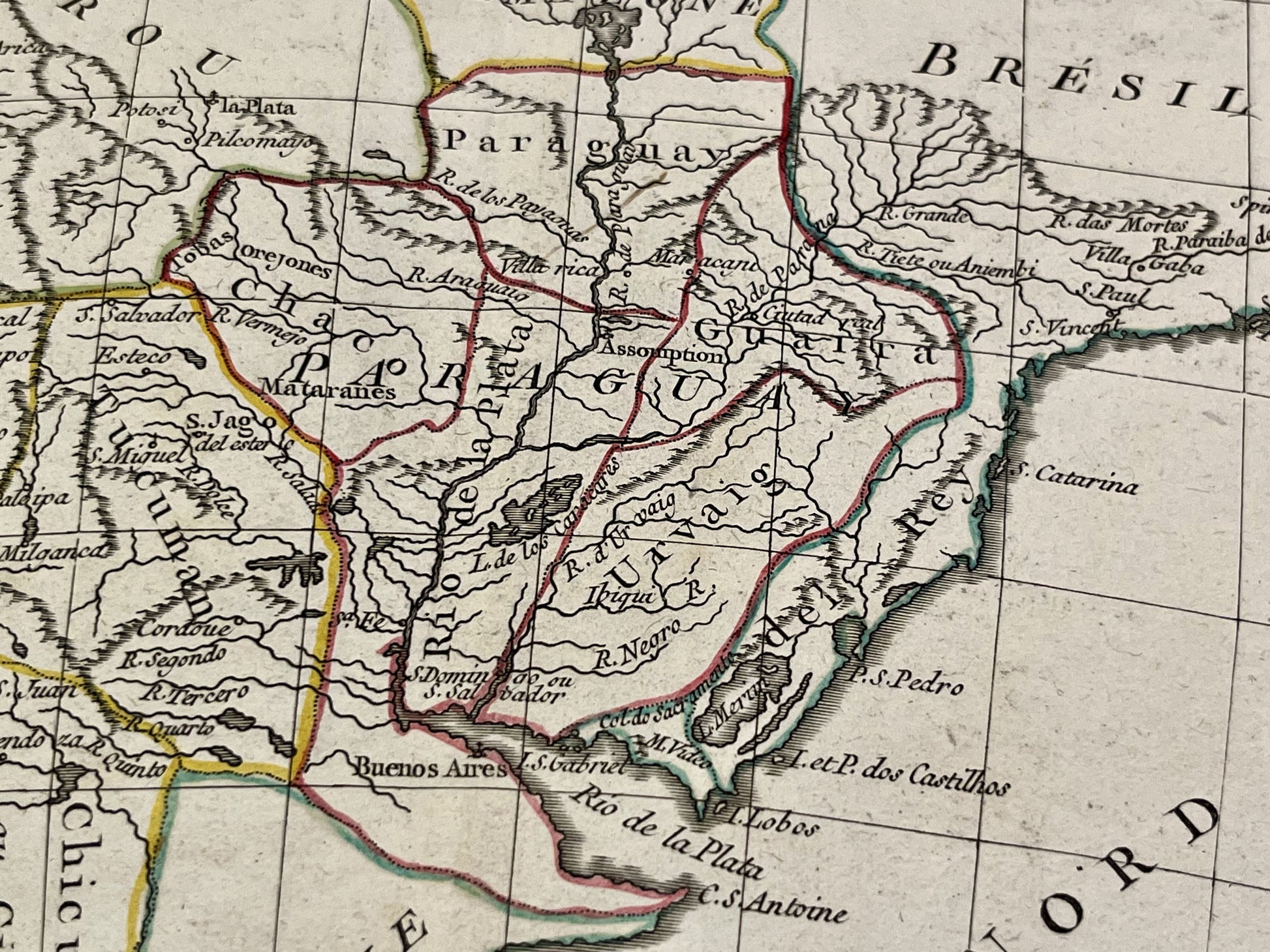 Achat carte ancienne Paraguay Uruguay