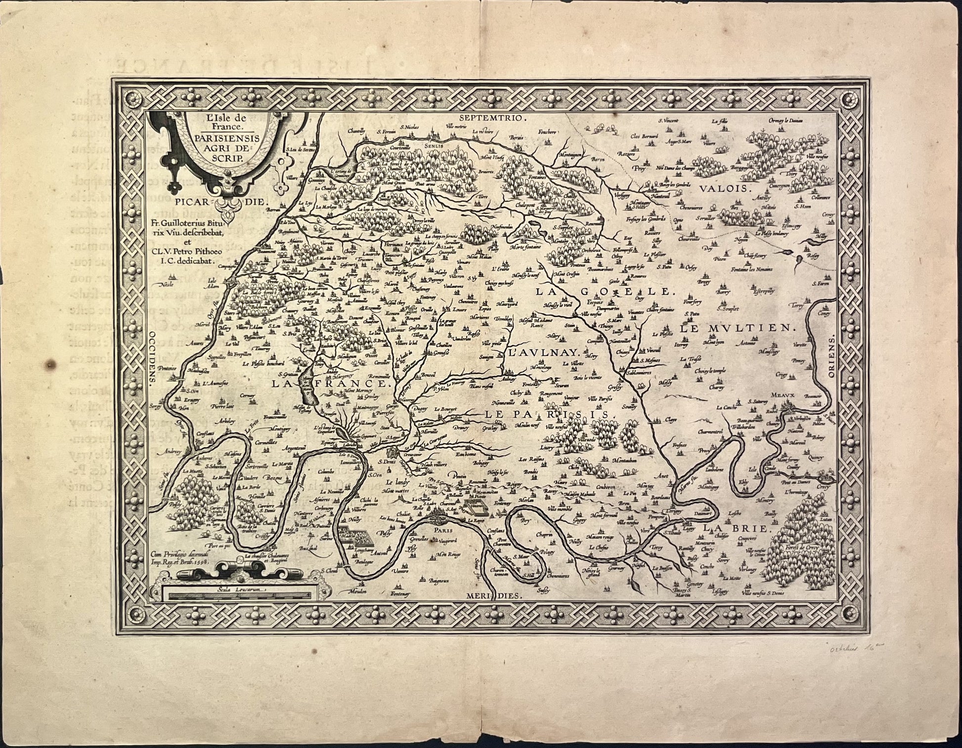 Achat carte ancienne Paris par Ortelius