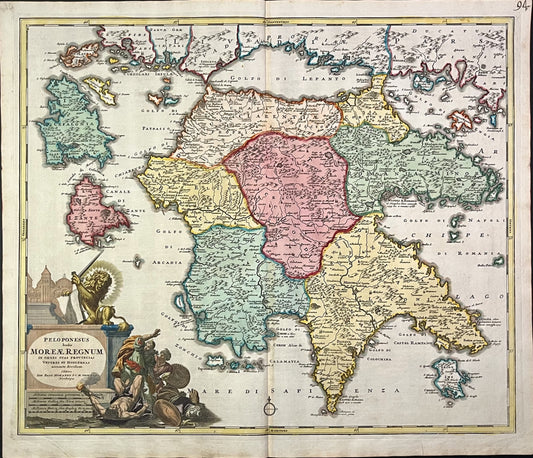 Achat carte ancienne Peloponnese