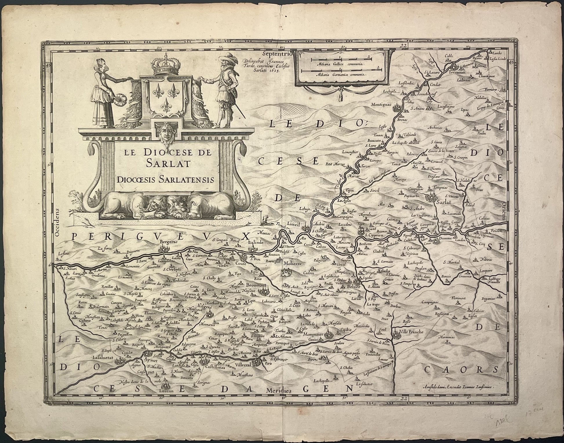 Achat carte ancienne Perigord Sarlat