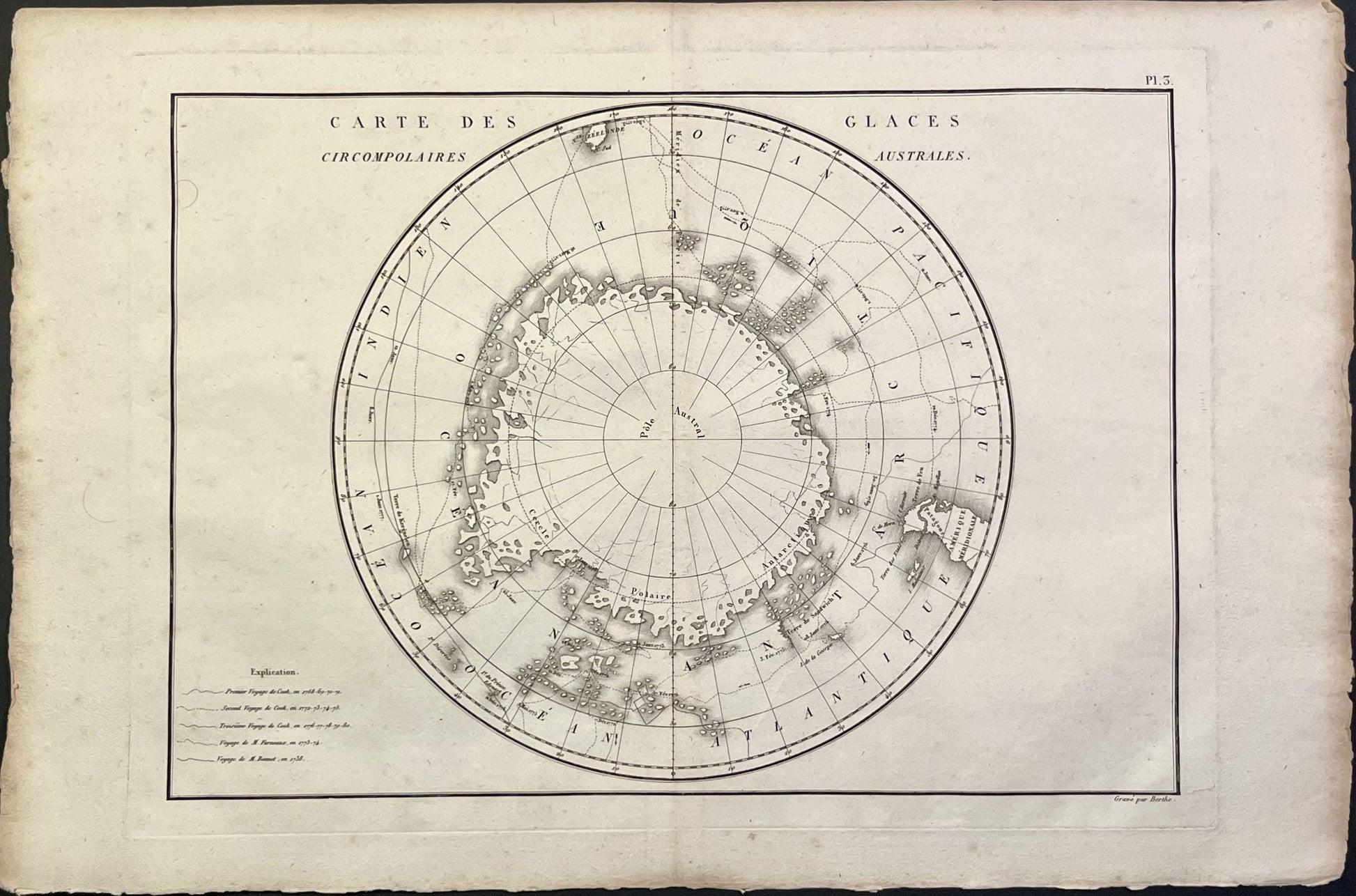 Achat carte ancienne Pole Sud