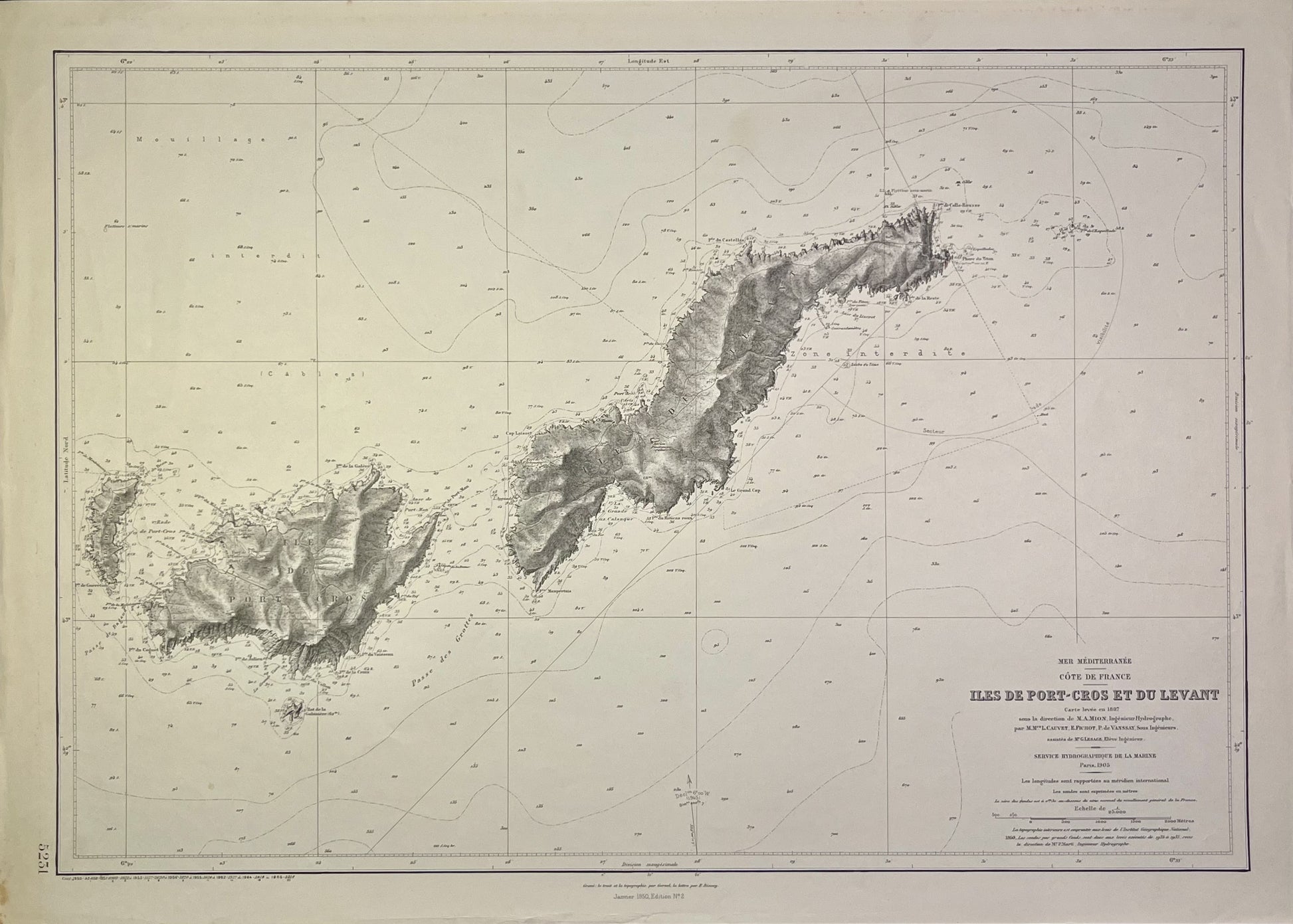 Achat carte ancienne Port-Cros Levant