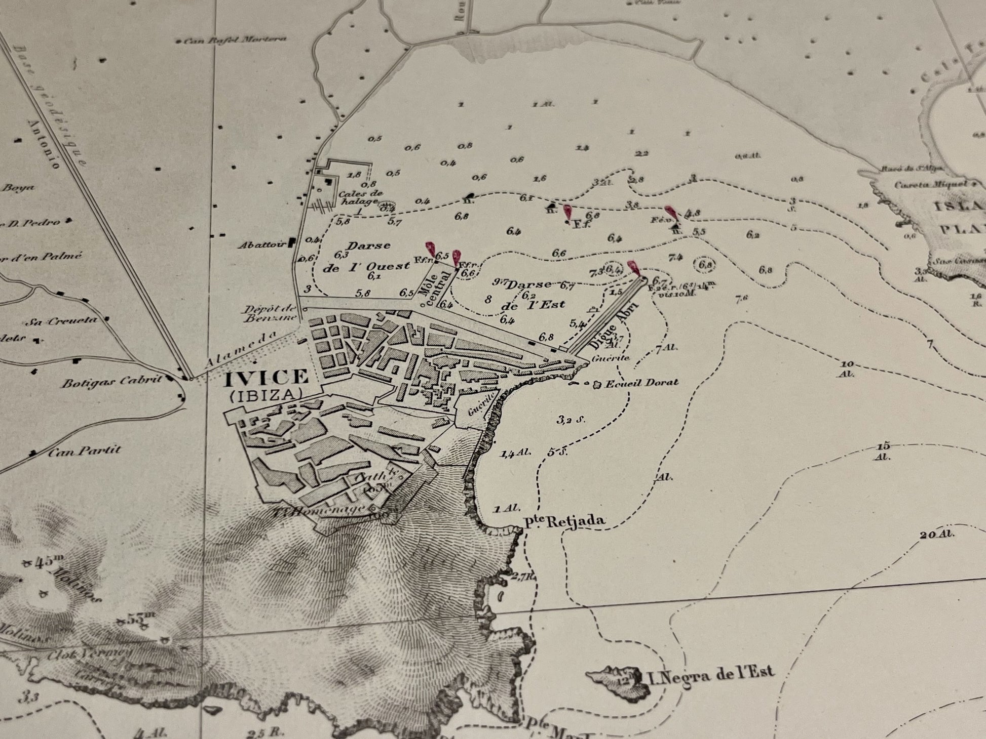 Achat carte ancienne Port Ibiza