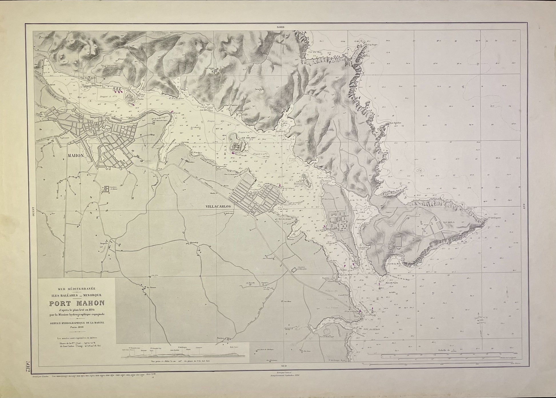 Achat carte ancienne Port Mahon Minorque