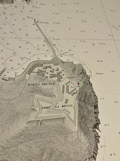 Achat carte ancienne Porto Ercole italie