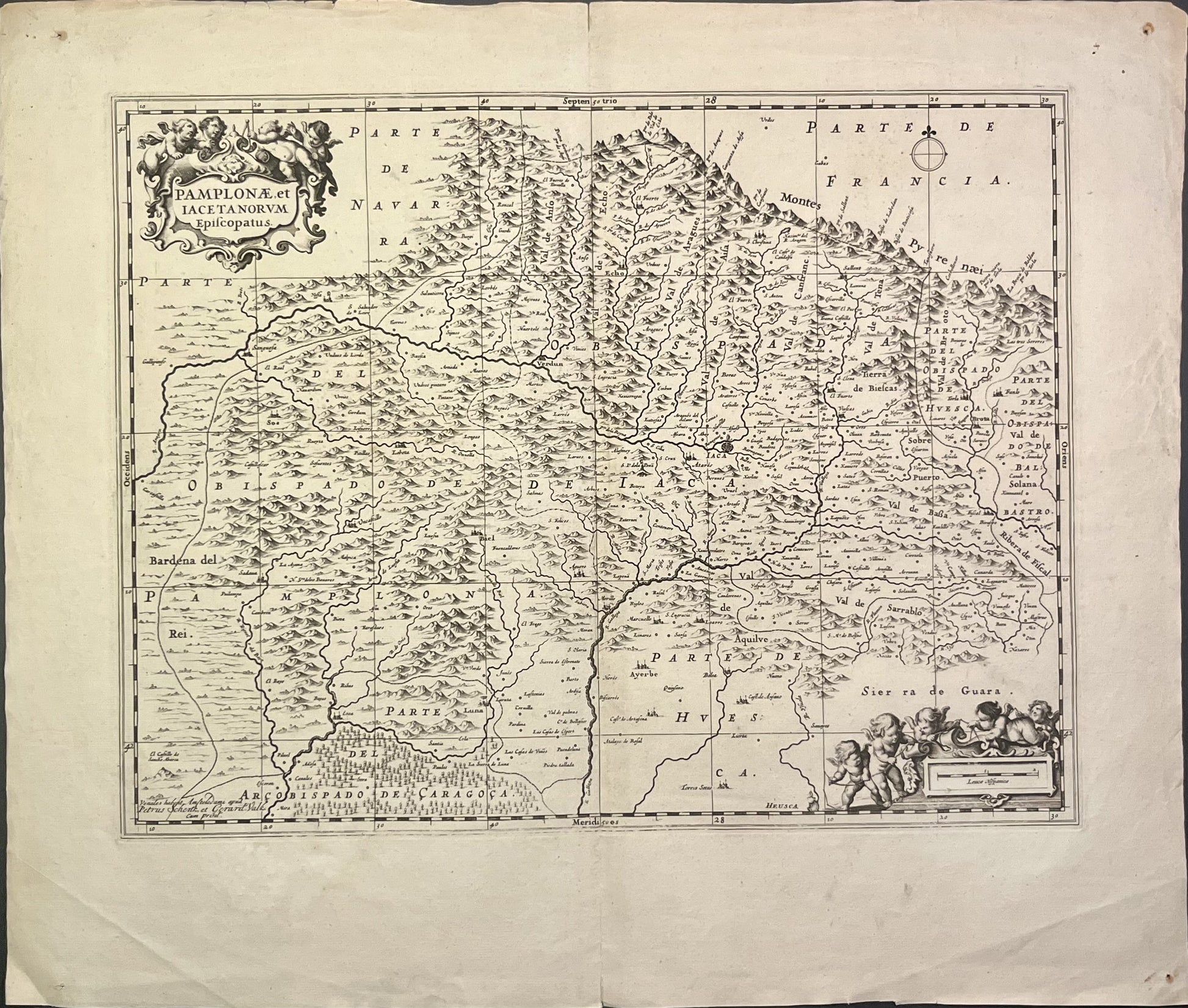 Achat carte ancienne Pyrenees espagnols