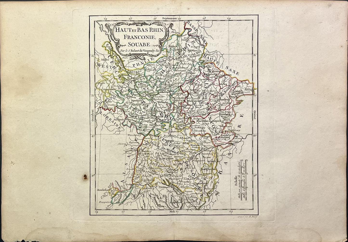 Achat carte ancienne Rhenanie