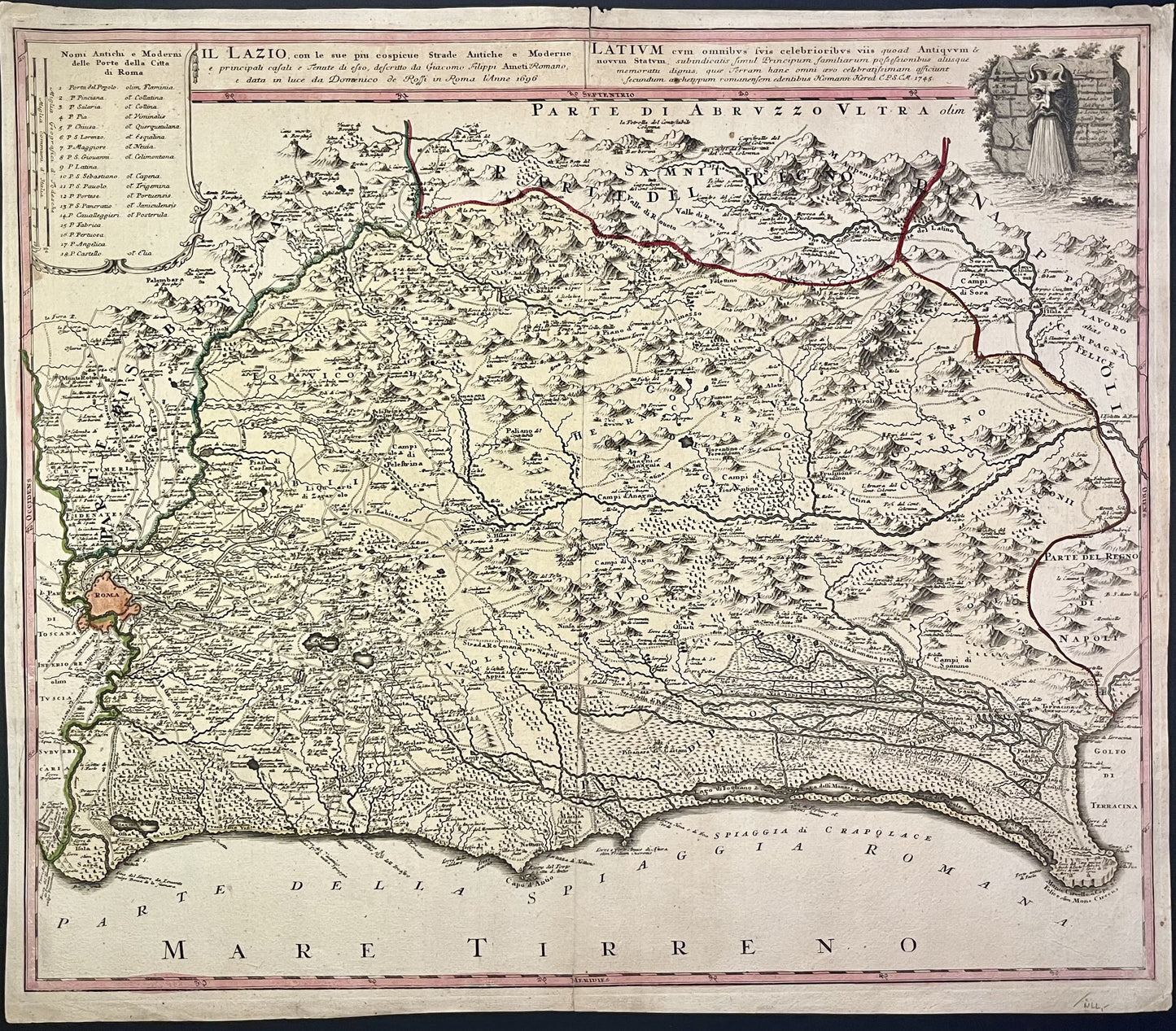 Achat carte ancienne Rome Latium