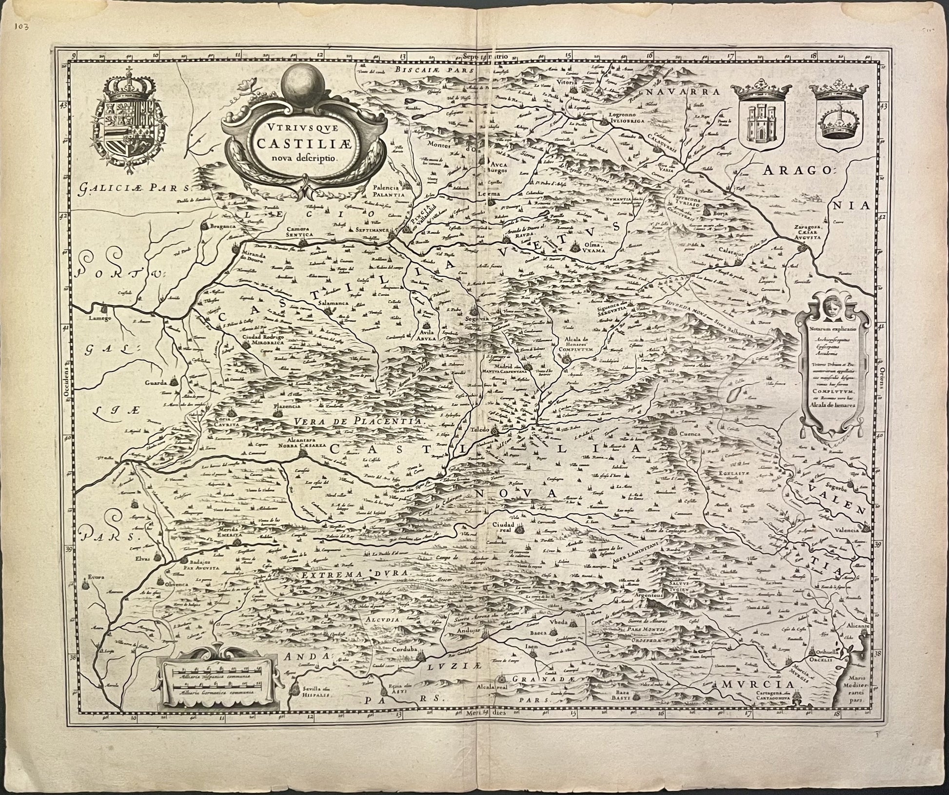 Achat carte ancienne Royaume Castille