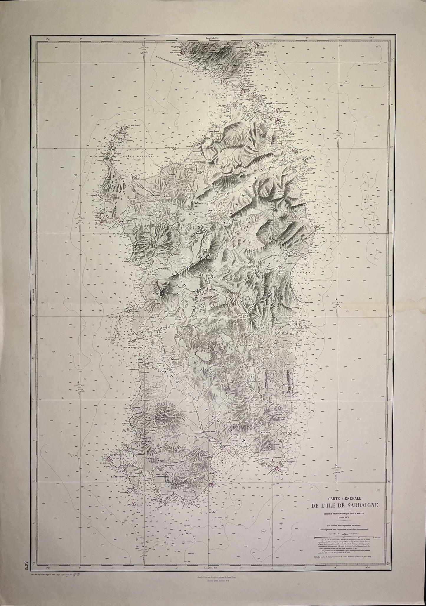 Achat carte ancienne Sardaigne