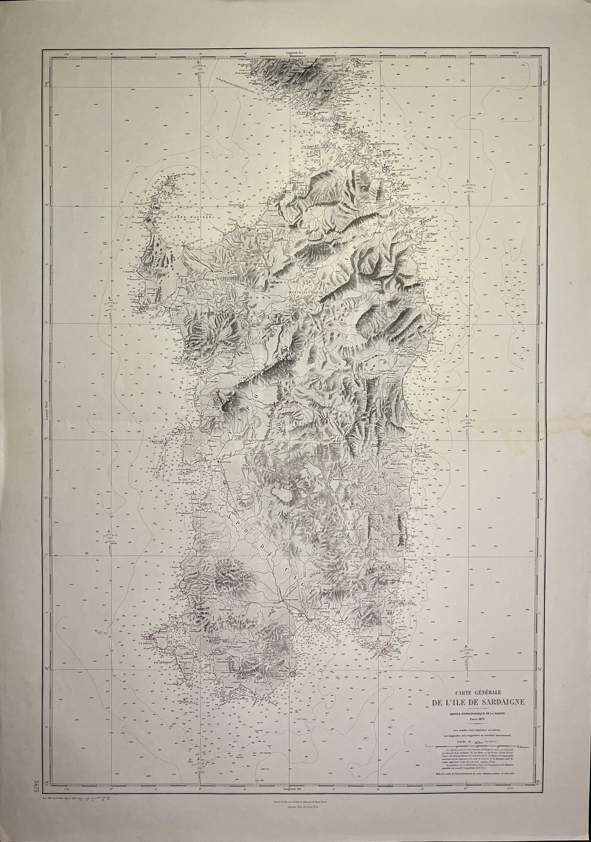 Achat carte ancienne Sardaigne