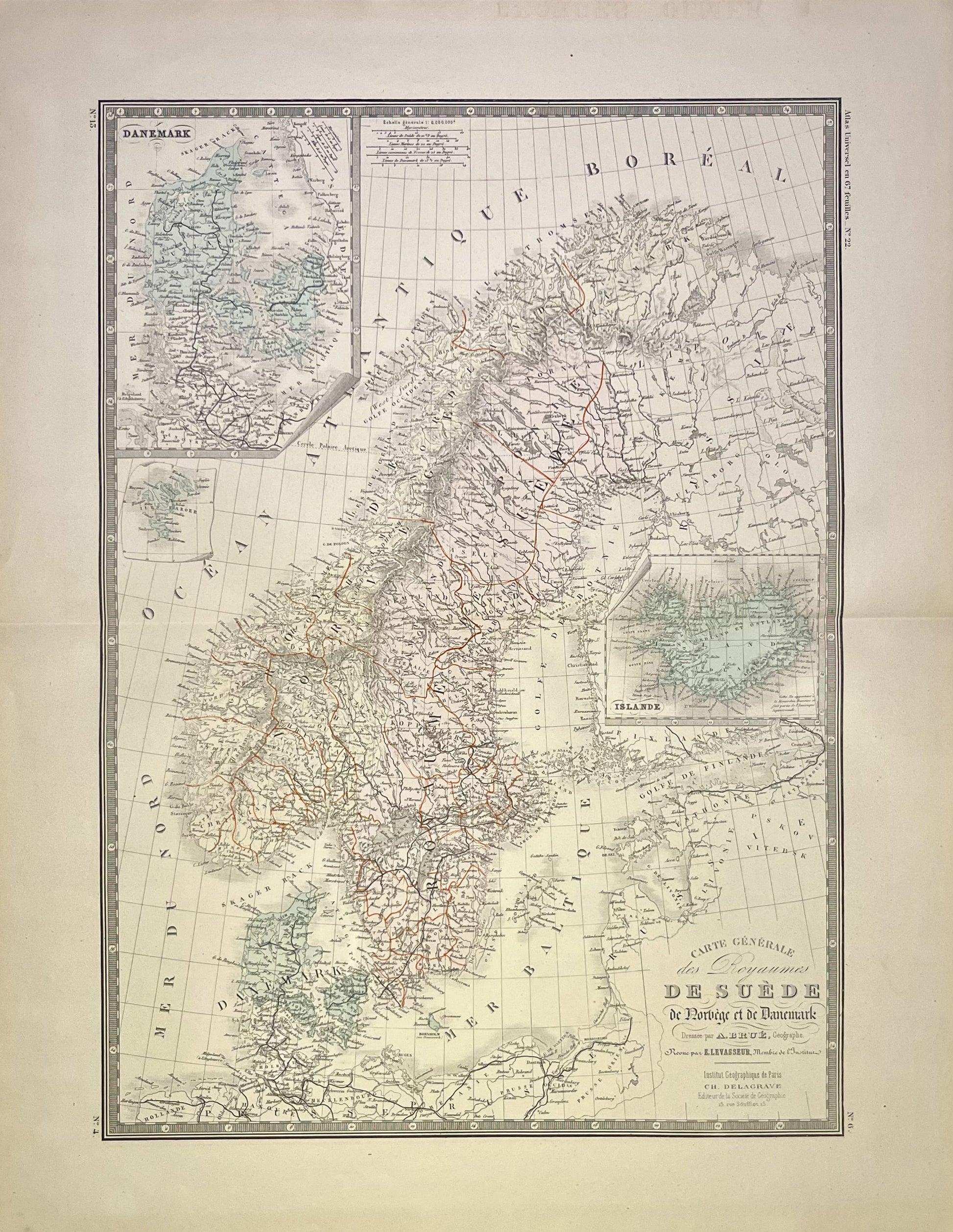 Achat carte ancienne Scandinavie