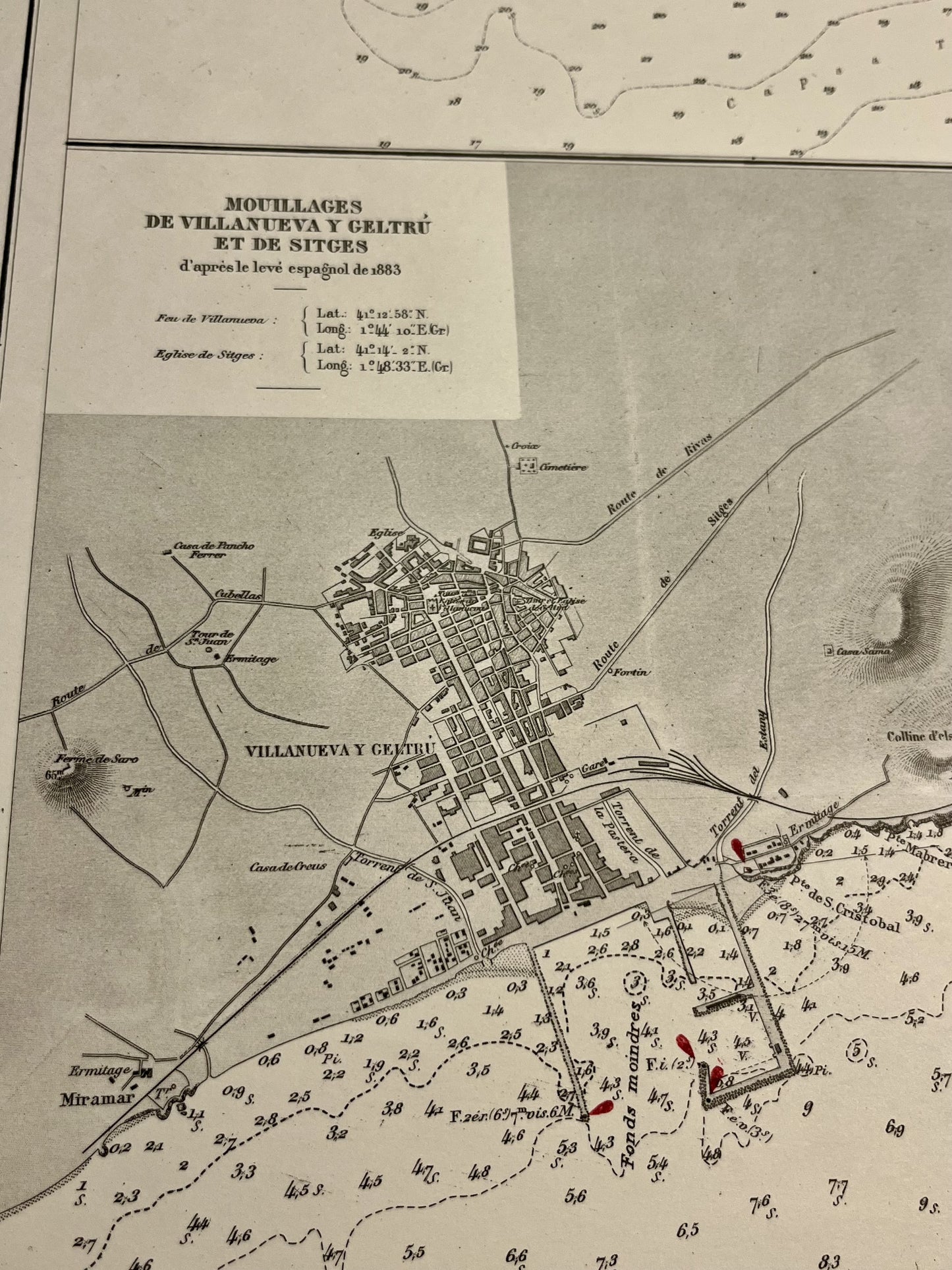 Achat carte ancienne Sitges Espagne