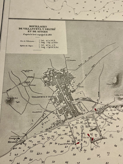 Achat carte ancienne Sitges Espagne