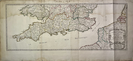 Achat carte ancienne Sud Angleterre