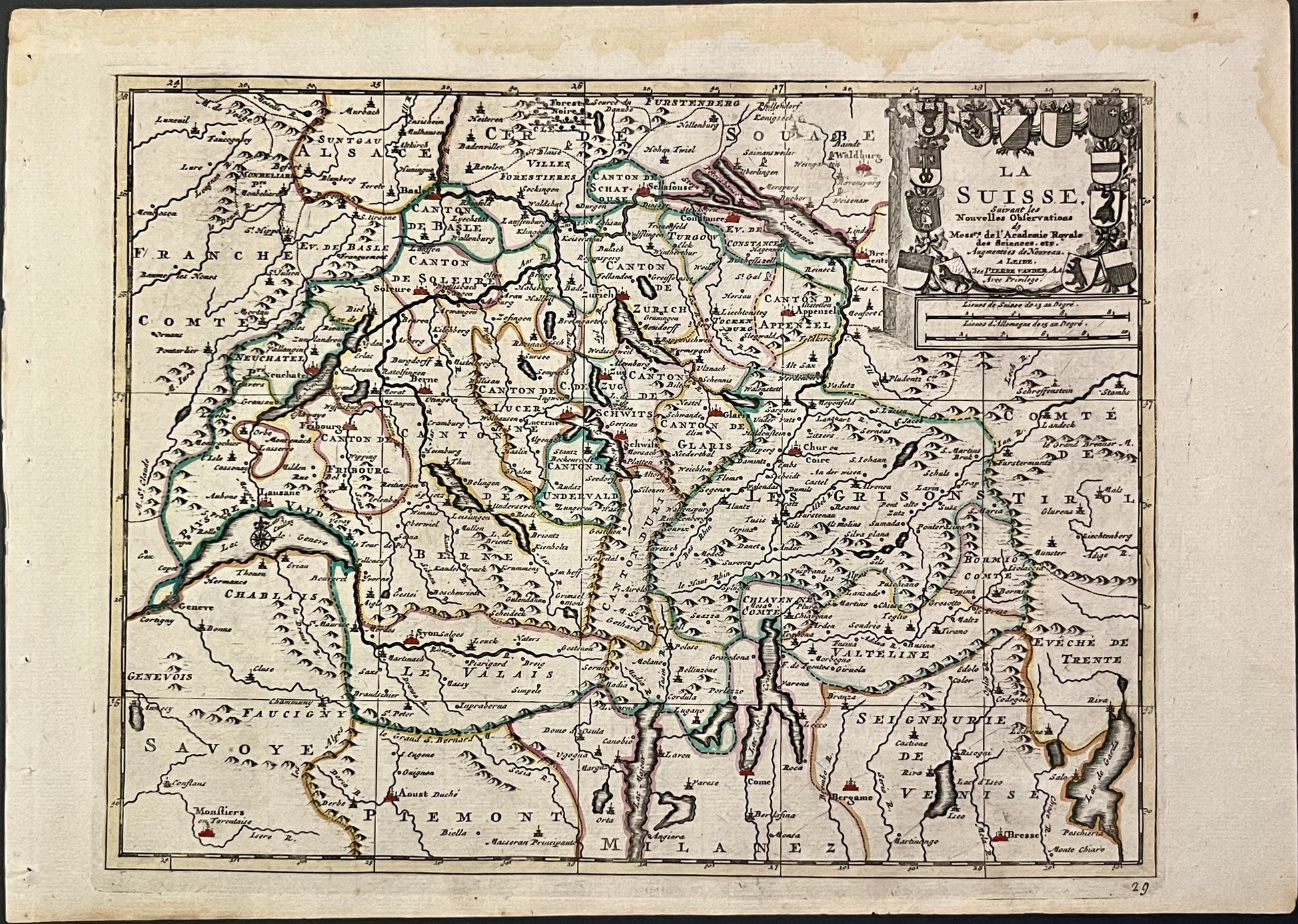 Achat carte ancienne Suisse vintage