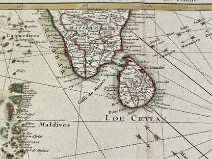 Achat carte ancienne Tamil Nadu Sri Lanka