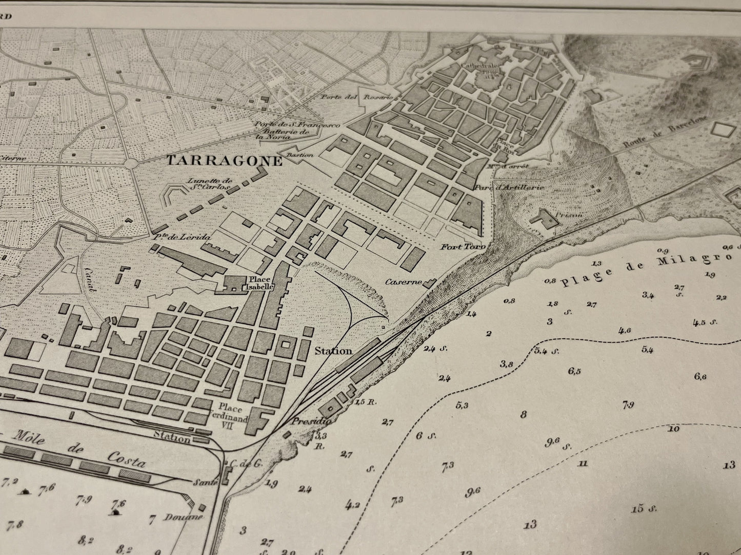 Achat carte ancienne Tarragone Espagne