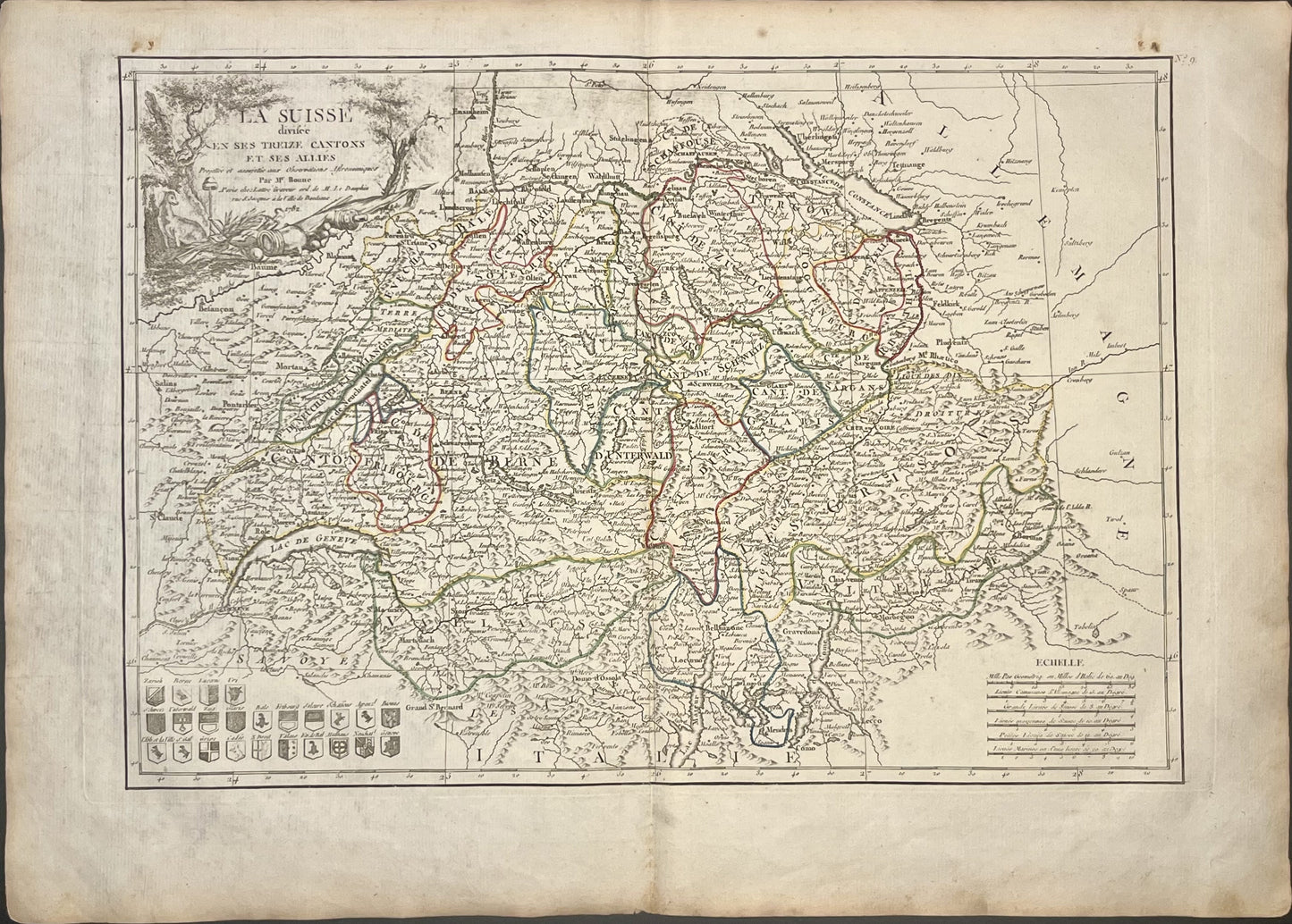 Achat carte ancienne de la Suisse