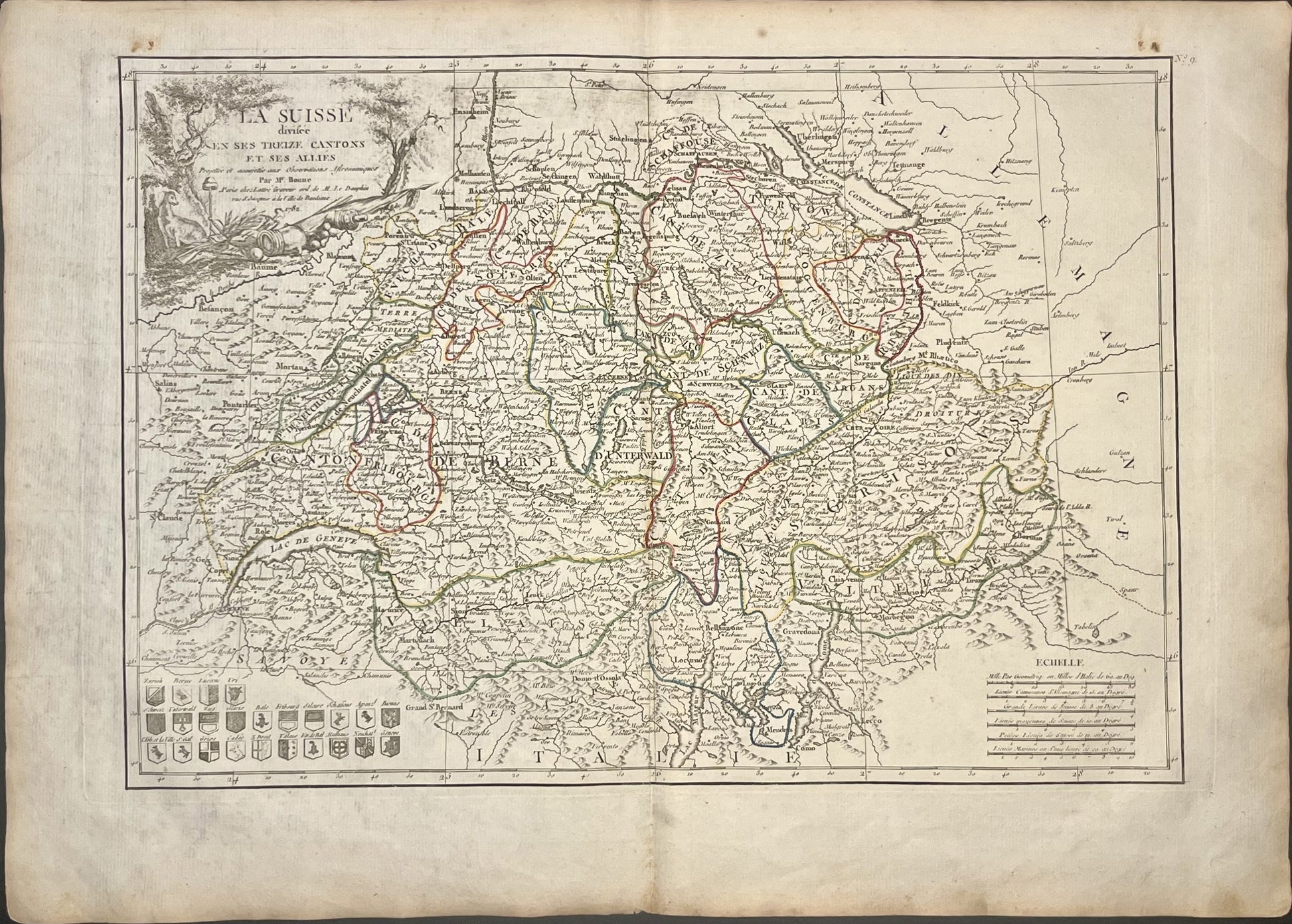 Achat carte ancienne de la Suisse
