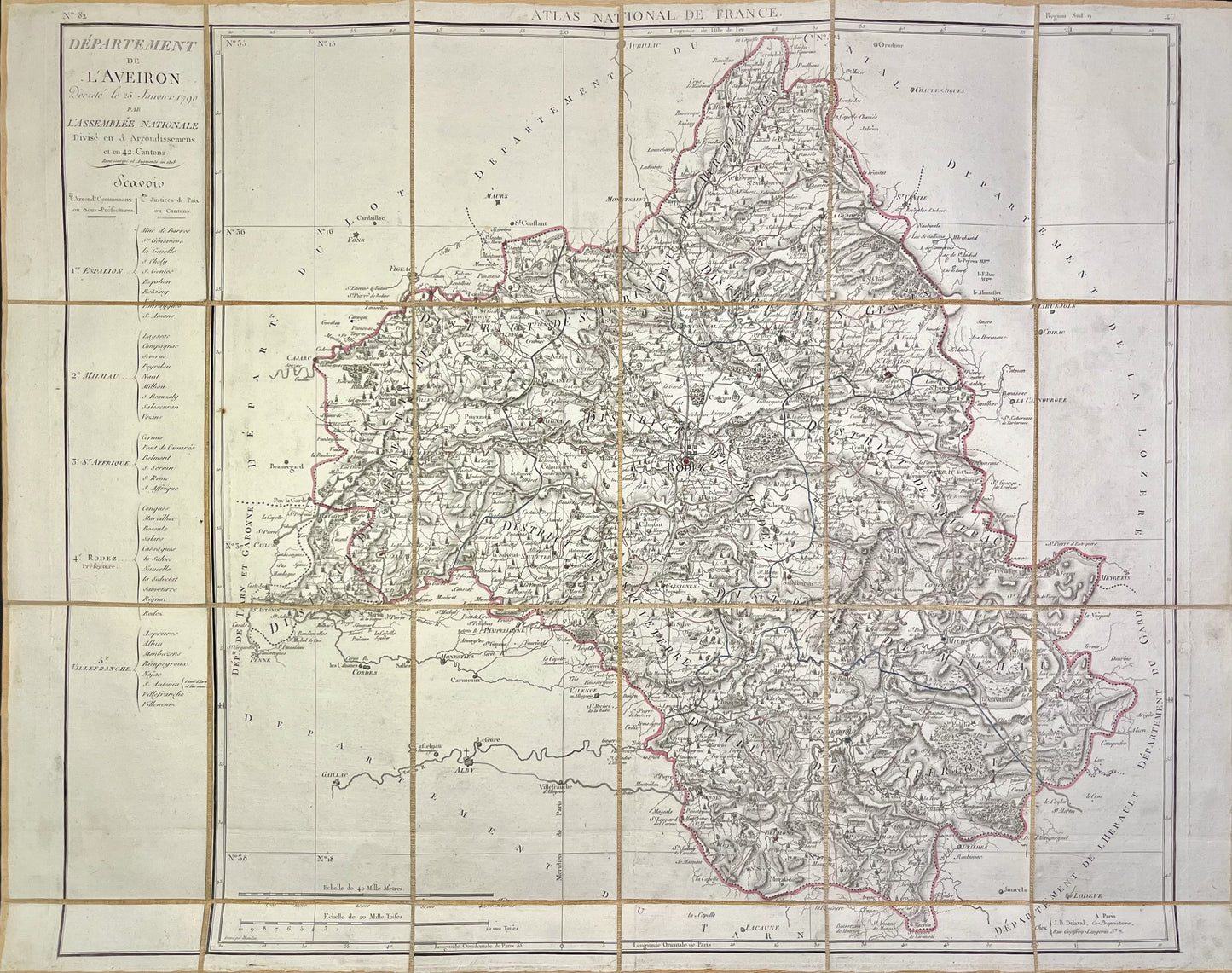 Achat carte ancienne departement Aveyron