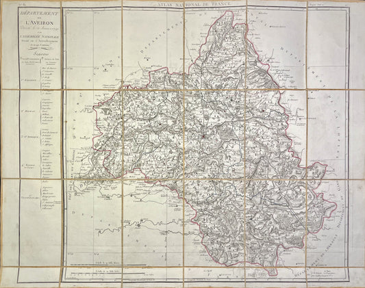 Achat carte ancienne departement Aveyron
