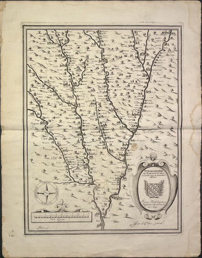 Achat carte ancienne fleuve Garonne