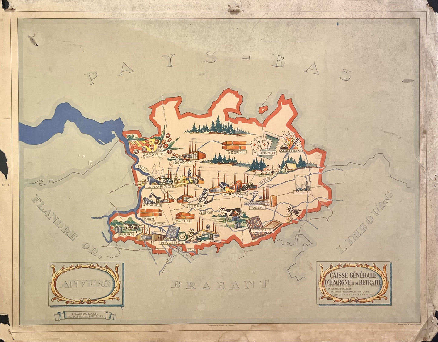 Achat carte ancienne illustree Province Anvers