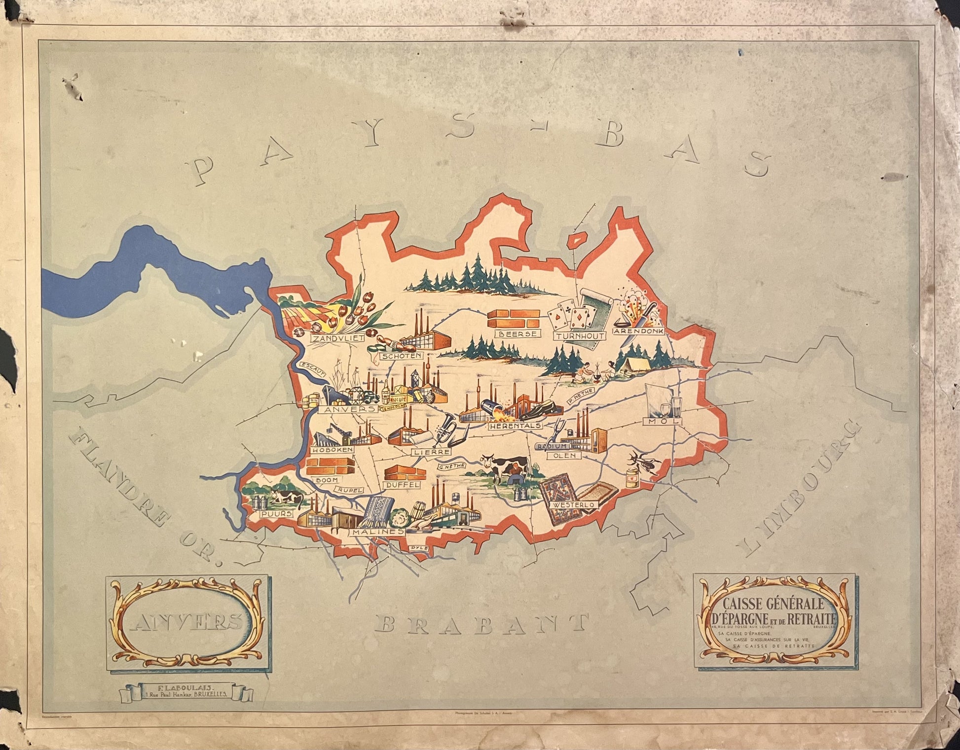 Achat carte ancienne illustree Province Anvers