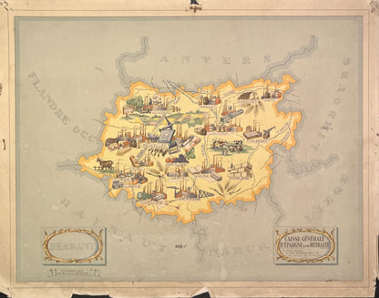 Achat carte ancienne illustree Province Brabant