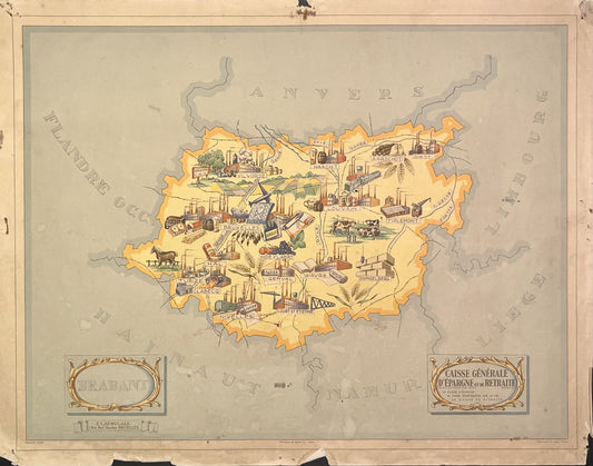 Achat carte ancienne illustree Province Brabant