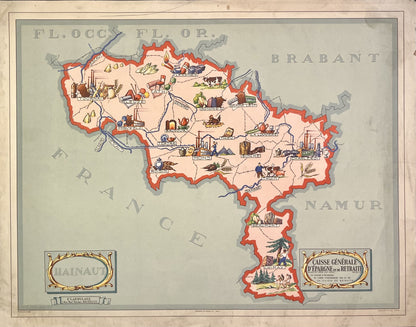 Achat carte ancienne illustree Province Hainaut