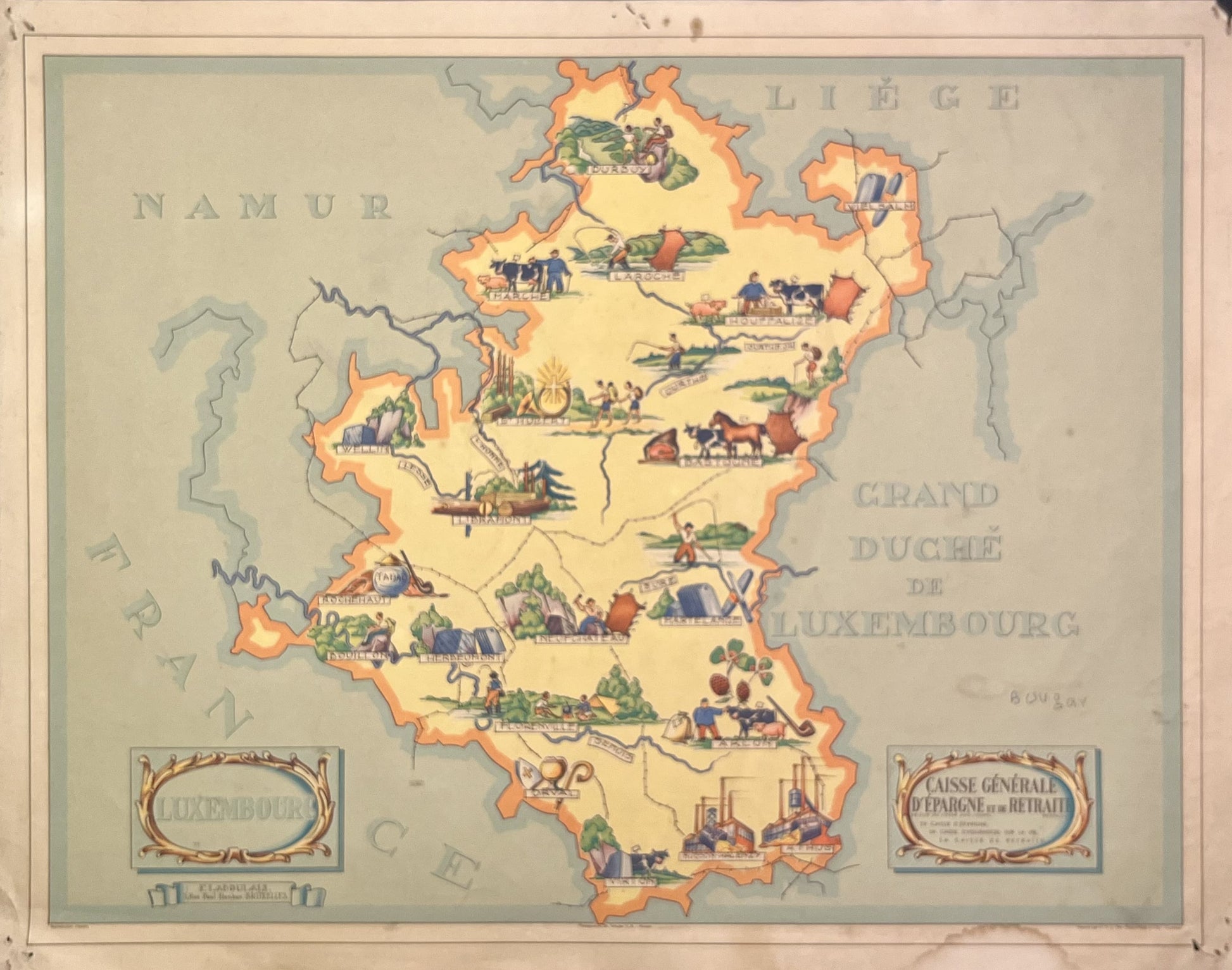 Achat carte ancienne illustree Province Luxembourg