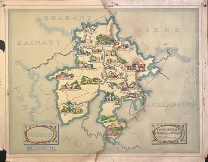 Achat carte ancienne illustree Province Namur