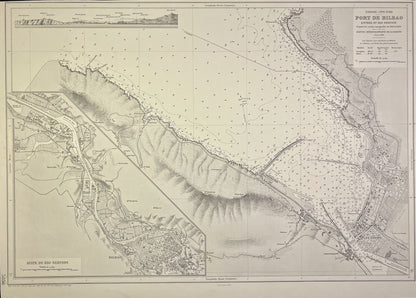 Achat carte ancienne port Bilbao