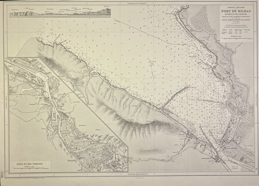 Achat carte ancienne port Bilbao