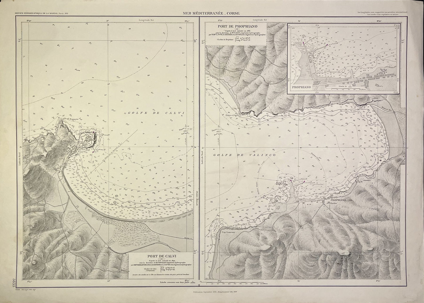 Achat carte ancienne port Calvi
