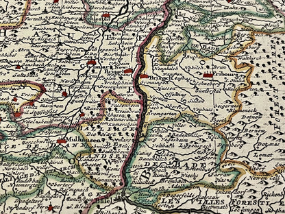 Achat carte ancienne vintage Rhin