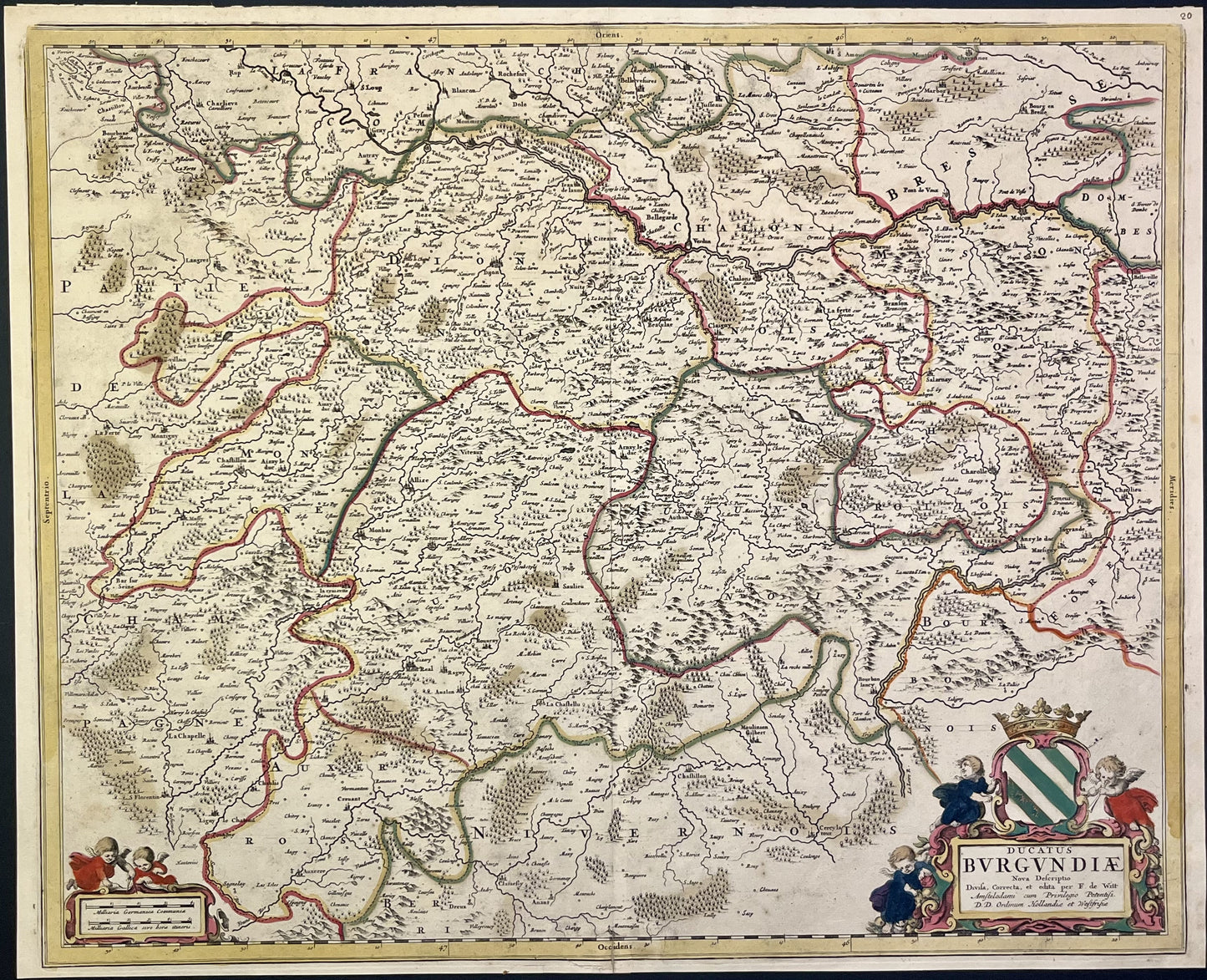 Achat carte geographique Bourgogne