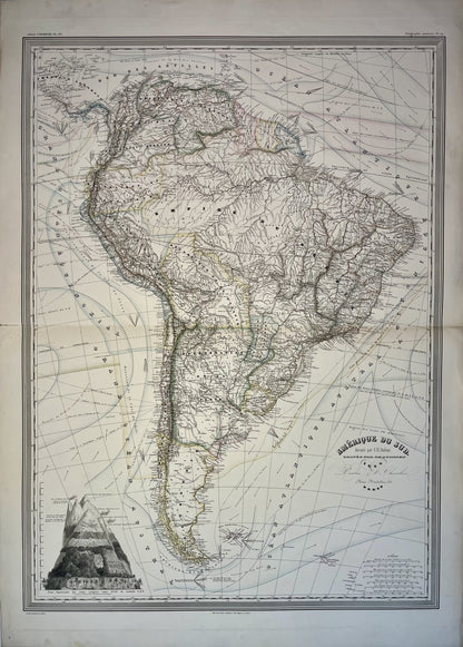 Achat carte geographique ancienne Amerique du Sud