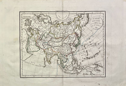 Achat carte geographique ancienne Asie Delamarche