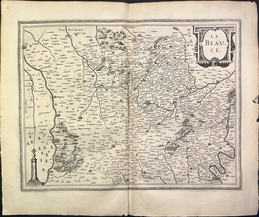 Achat carte geographique ancienne Beauce