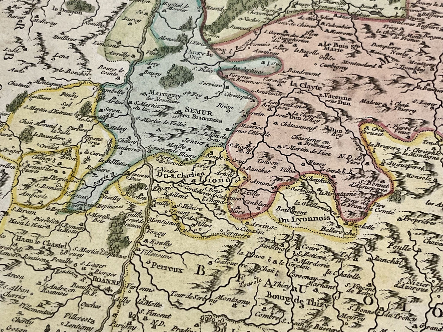 Achat carte geographique ancienne Beaujolais